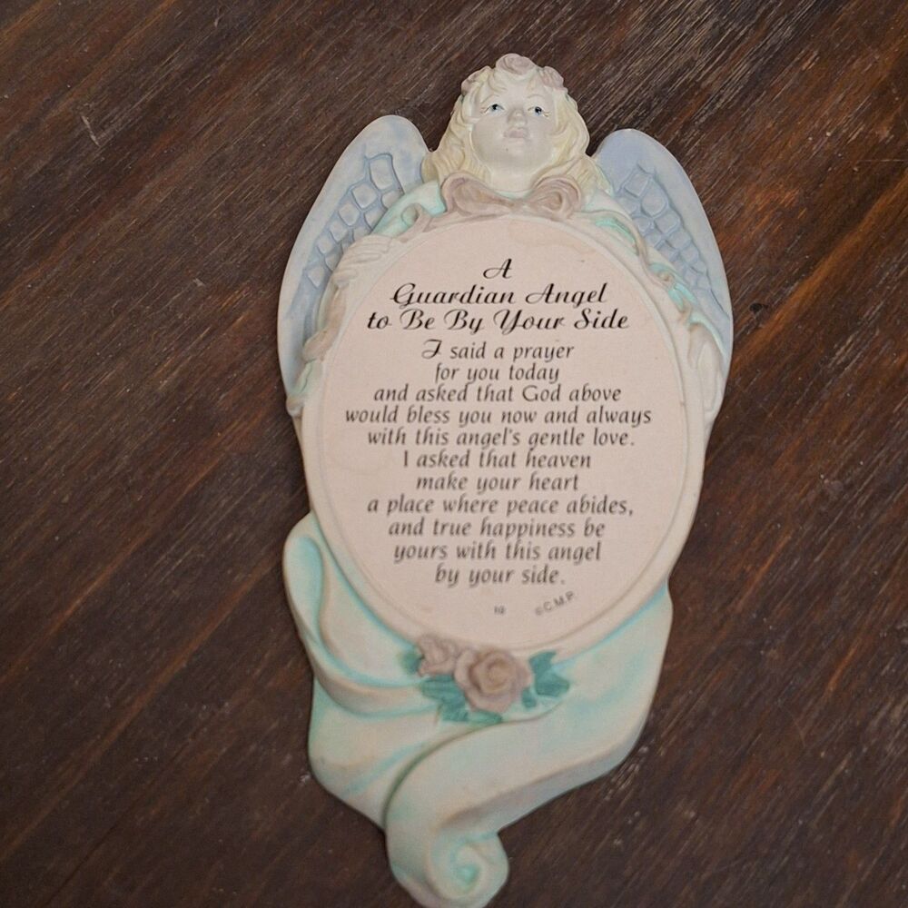 Religious Guardian Angel Plaque Blessing Prayer Poem Wall Decor